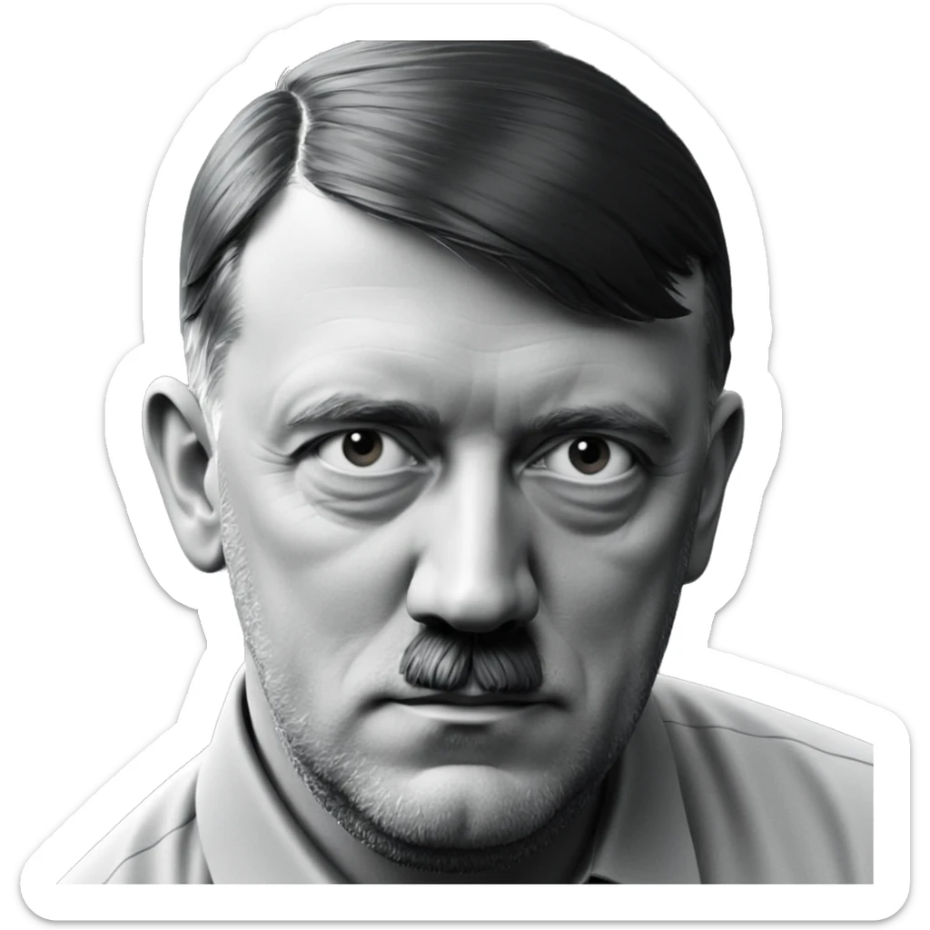 monochrome male portrait with beard sticker