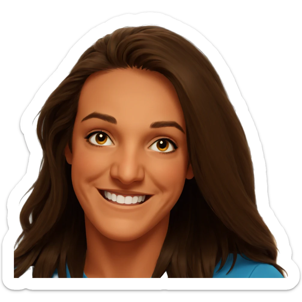 smiling boy with long hair sticker