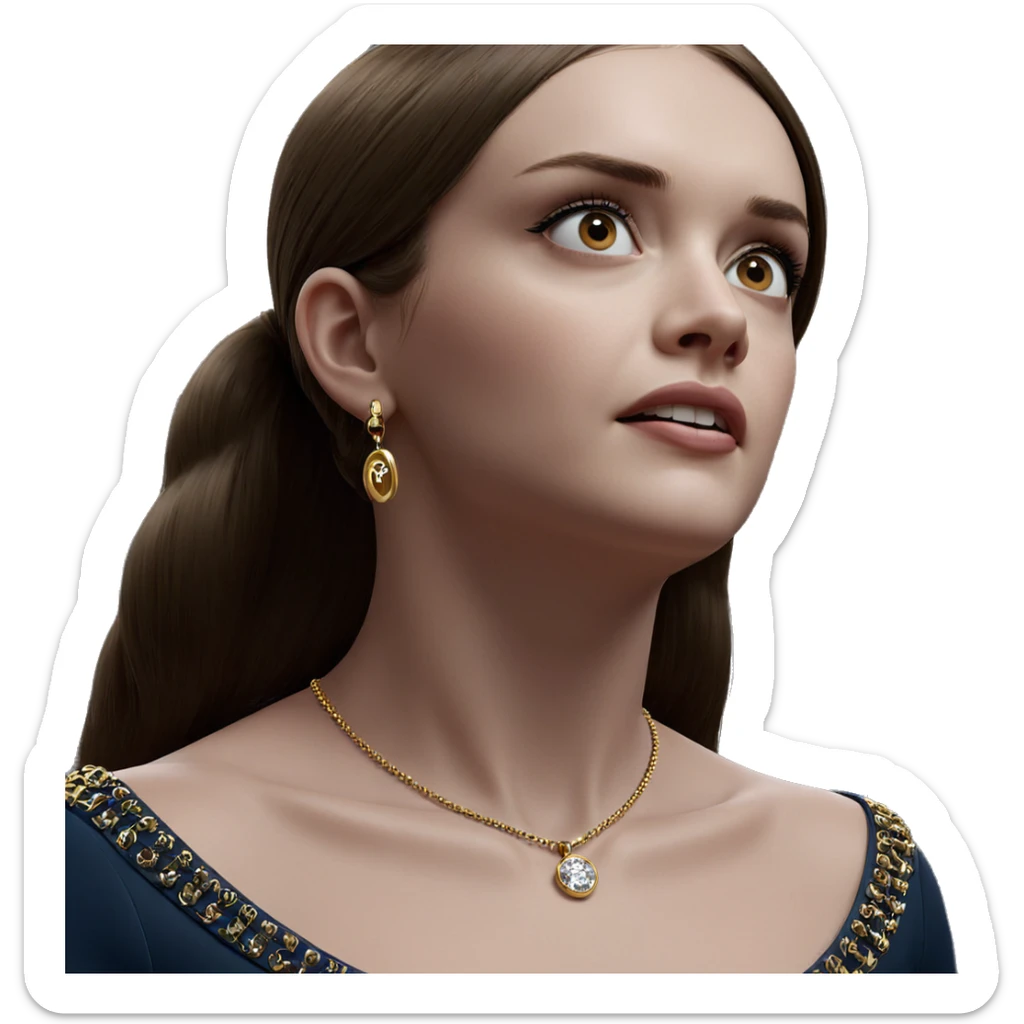 elegant girl with necklace sticker