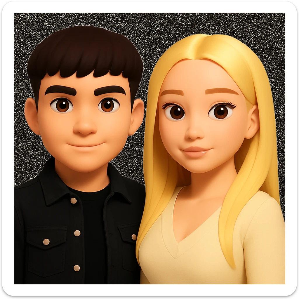 Slightly increase the volume of the upper body of the girl and slightly turn her to face forward, preserving the style of the image. sticker