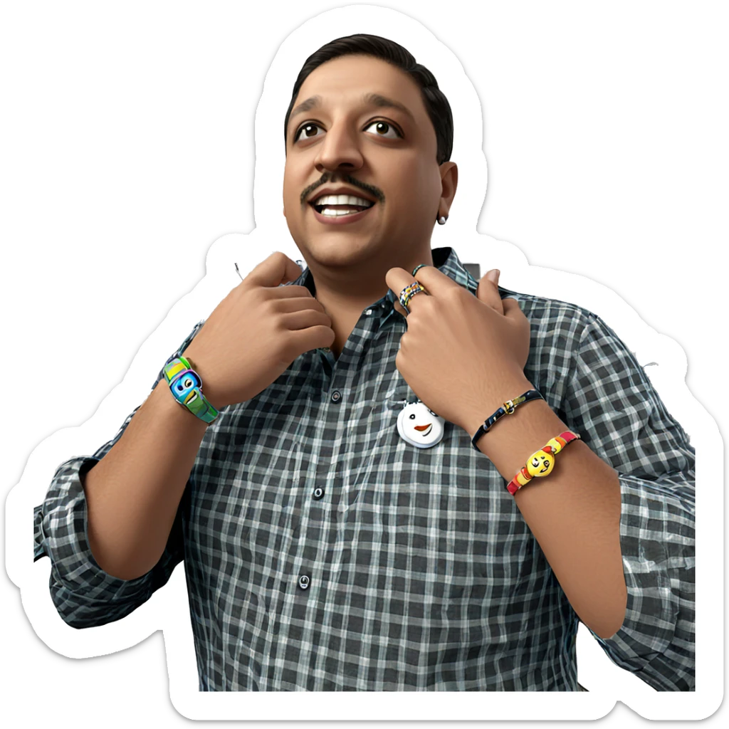 stylish boy with bracelet sticker