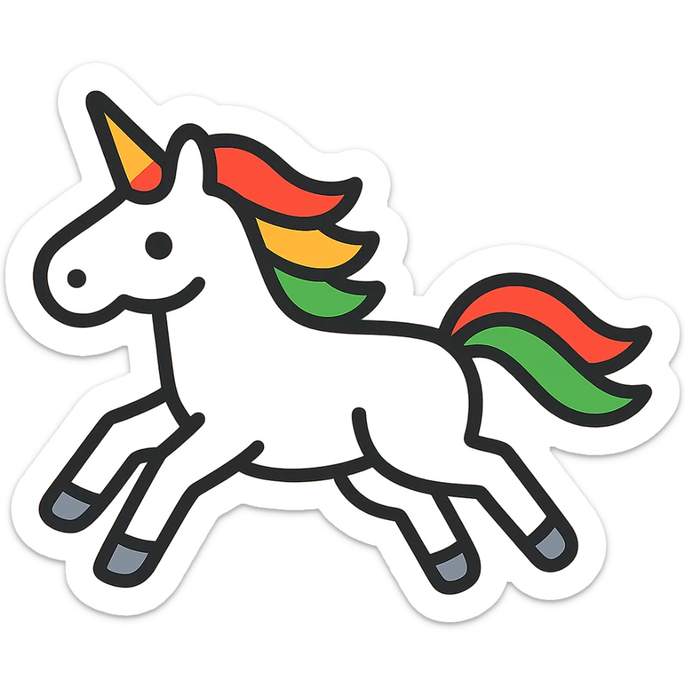 Change the background to pale pink behind the running unicorn icon, keeping the rest of the design unchanged, logo style. sticker