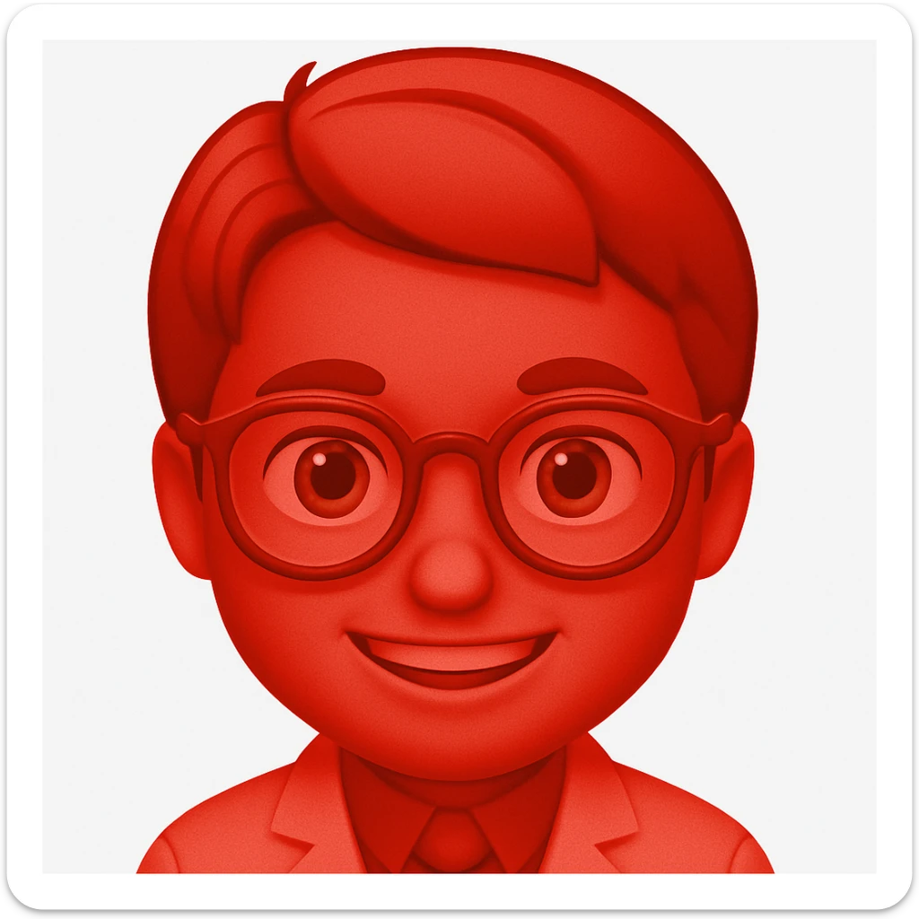 An eye doctor emoji in emoji style with a red color sticker