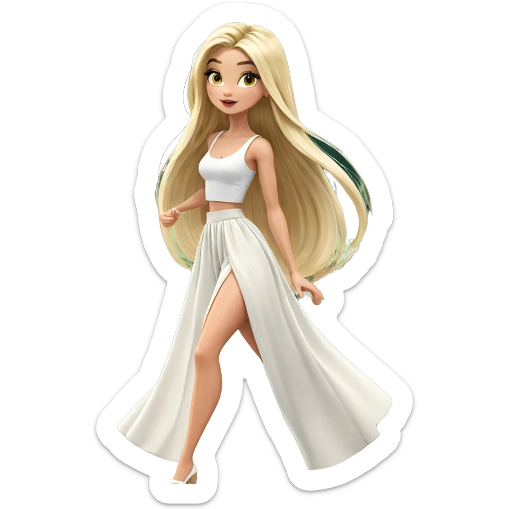 blonde girl in outdoor setting sticker