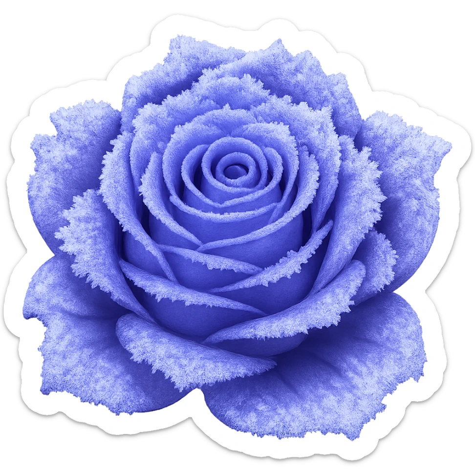 Make the frozen rose purple in the style of emoji (apple style emojis). Remove the background. sticker