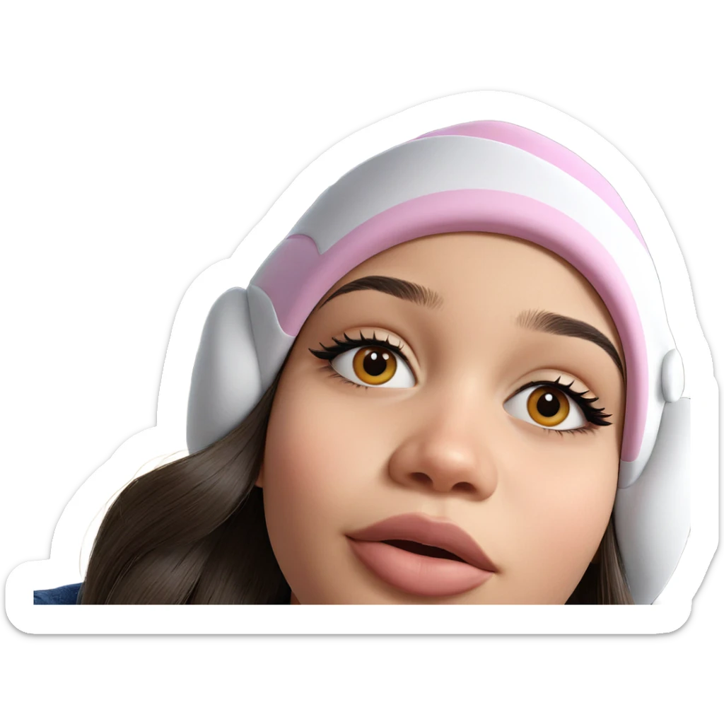 girl in hat portrait sticker