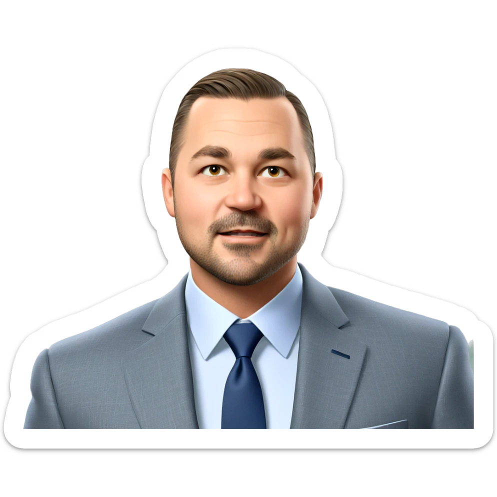 dapper young man in suit sticker