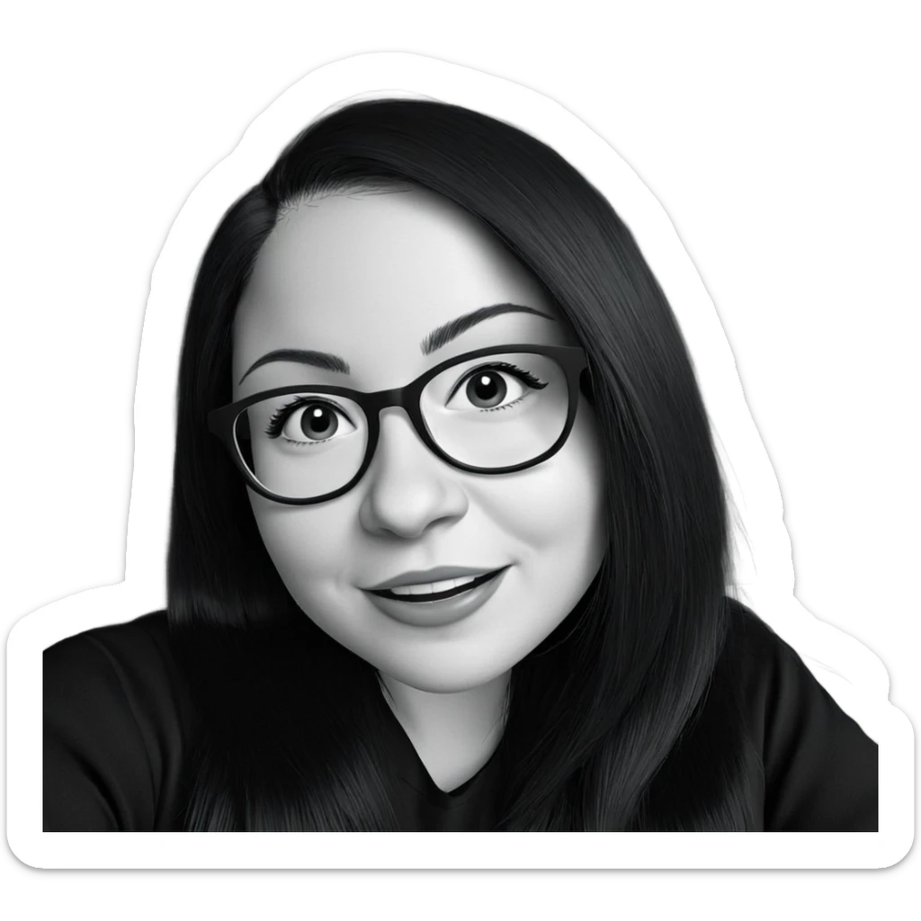 smiling girl in monochrome sticker