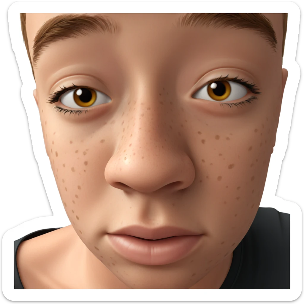 boy with freckles portrait sticker