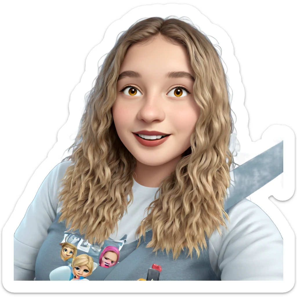 girl smiling in car sticker