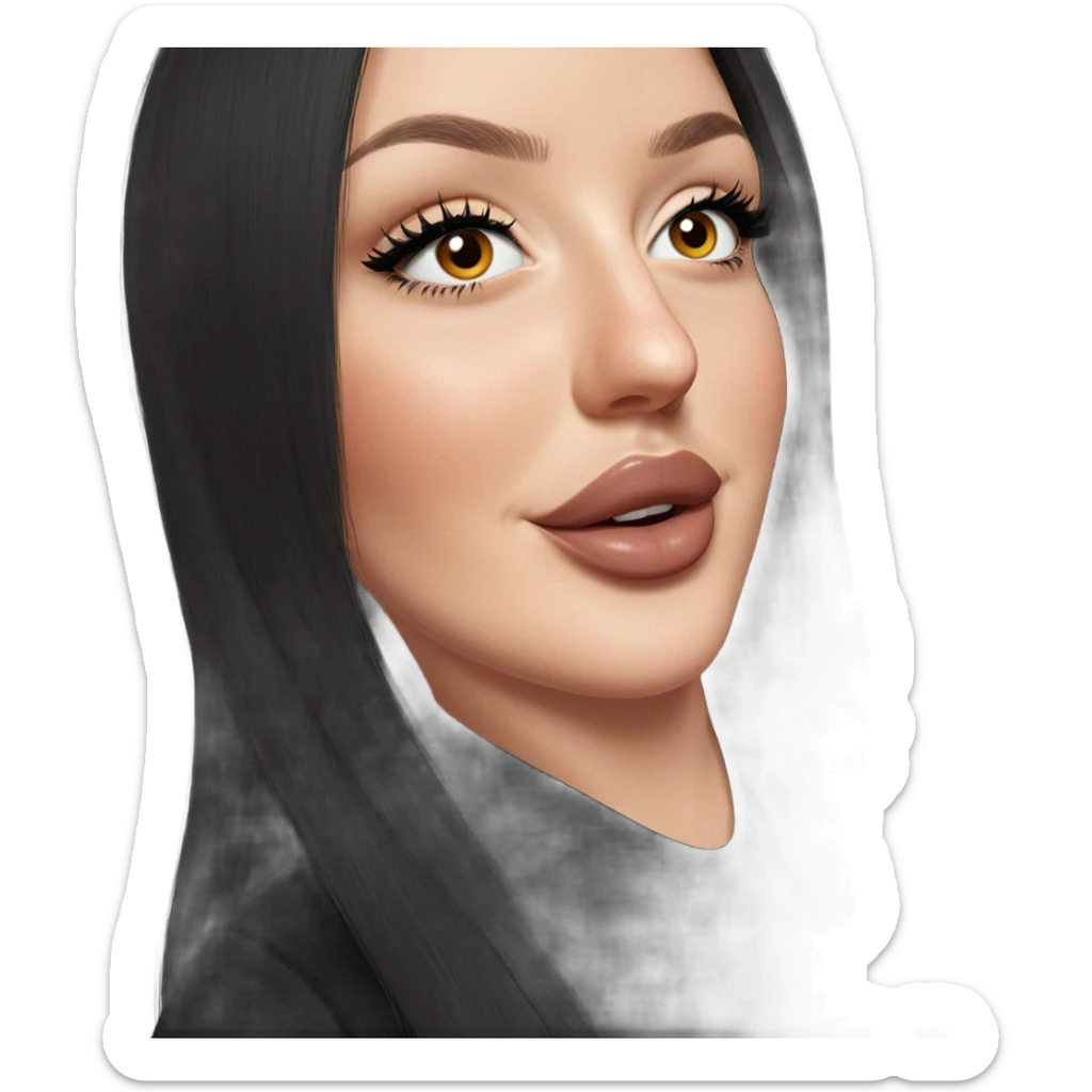 realistic portrait of girl sticker