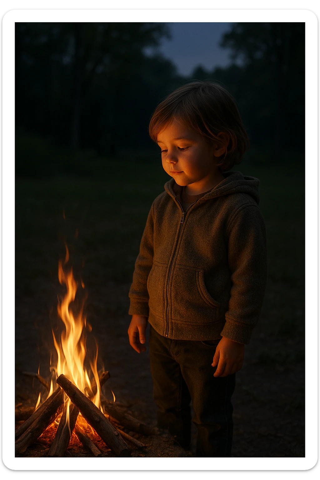 a child near a fire sticker