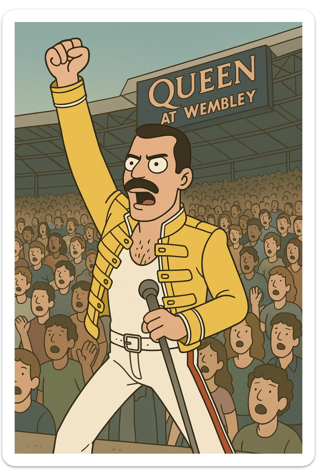 Freddie Mercury people lots of people Queen at Wembley sticker