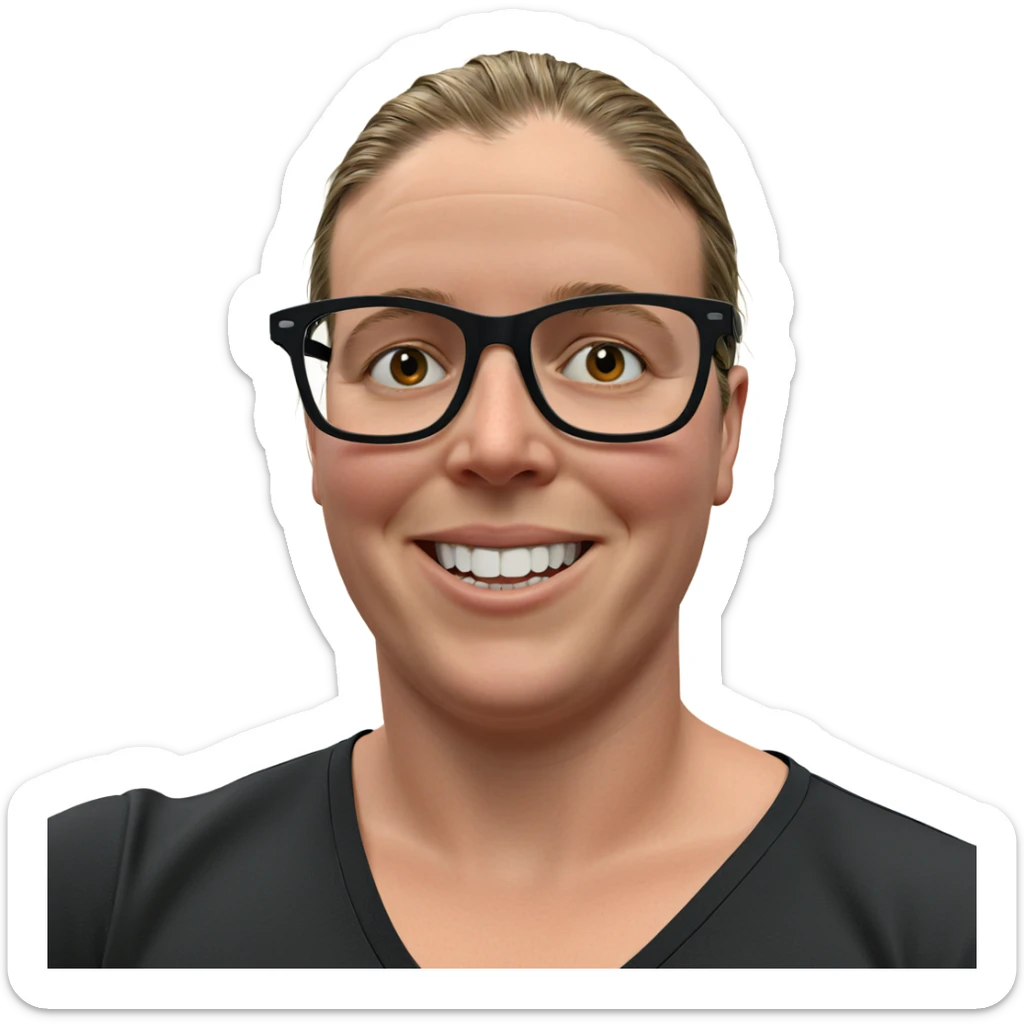 smiling boy in black shirt sticker