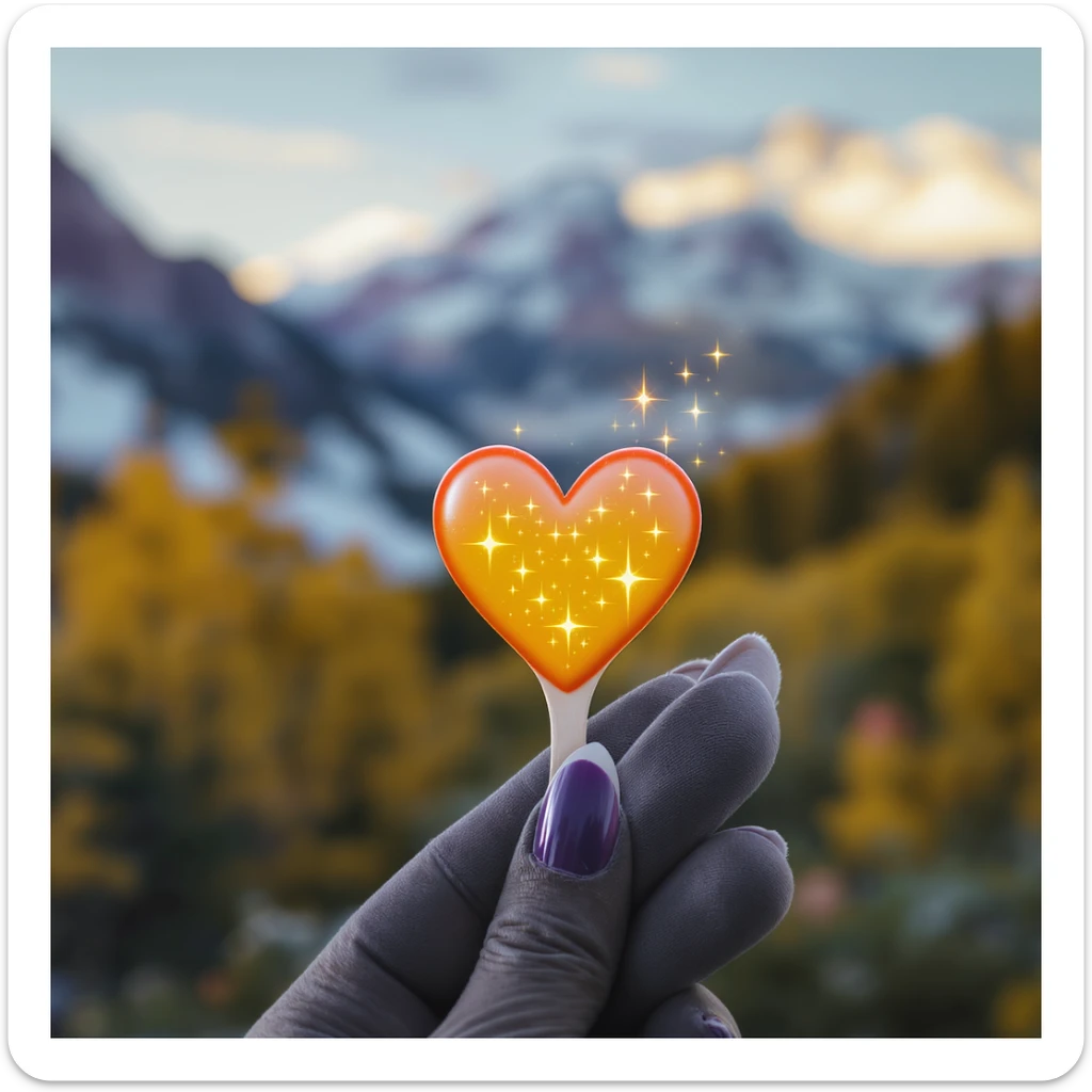 food heart emoji with sparkles sticker