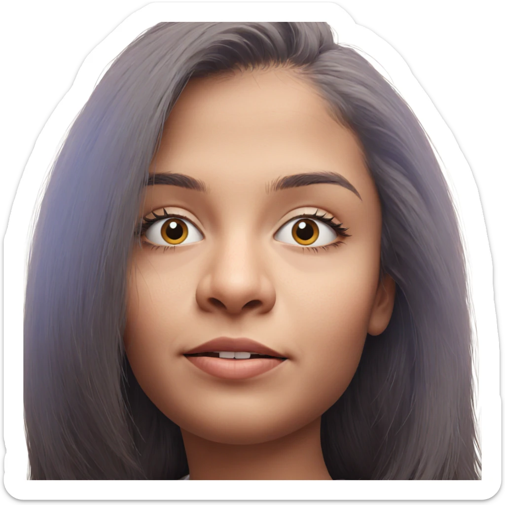 realistic portrait of girl sticker