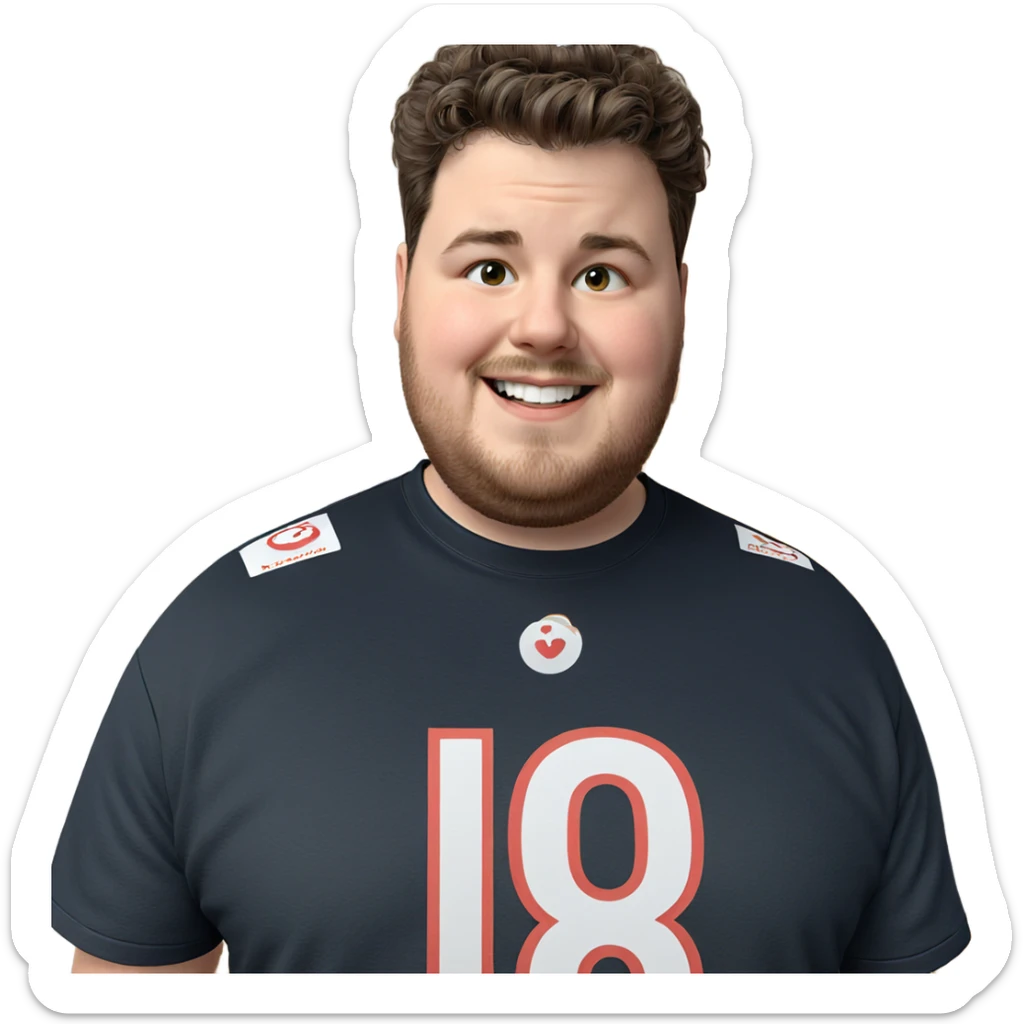 smiling boy in black shirt sticker