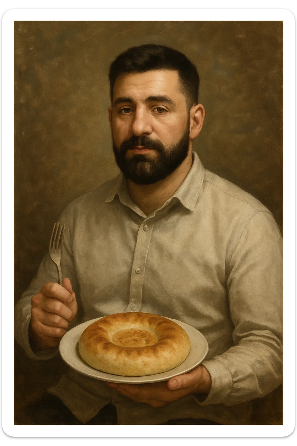 birinchidagi odamni yuziga 2 rasmdagi odamga juda uxshatib chizib bergin xuddu shunday non yen utirganini sticker