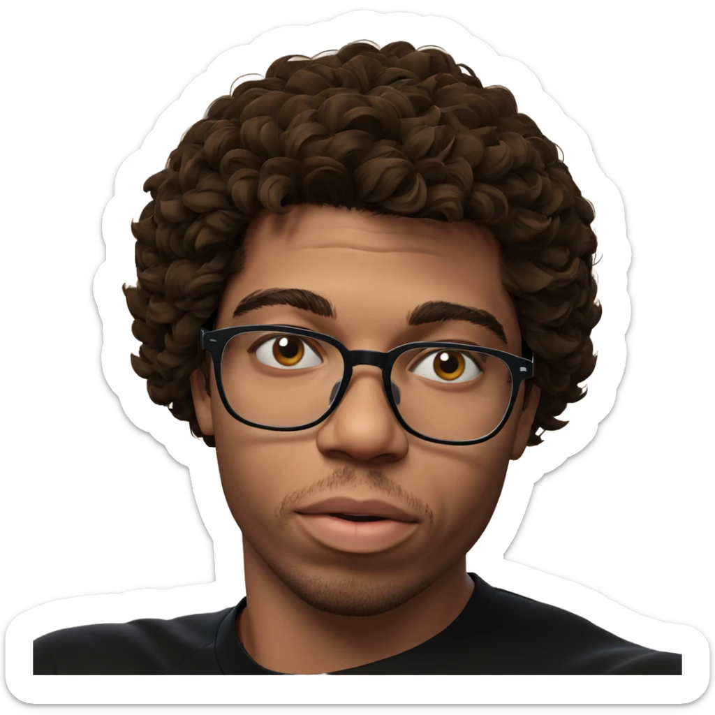 male portrait with glasses sticker