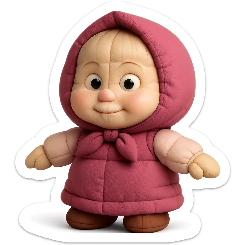 Masha from Masha and the Bear, standing still, no pose, no bear sticker