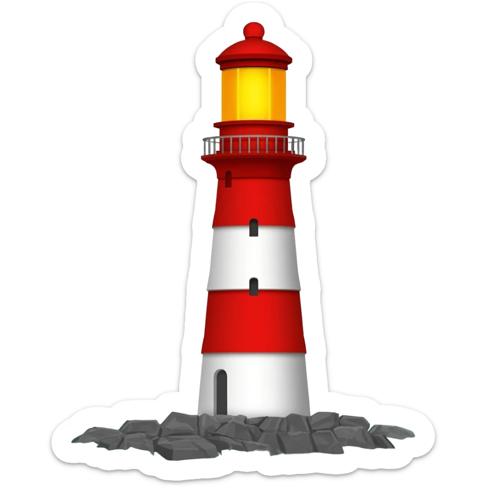 Lighthouse surrounded by sea sticker