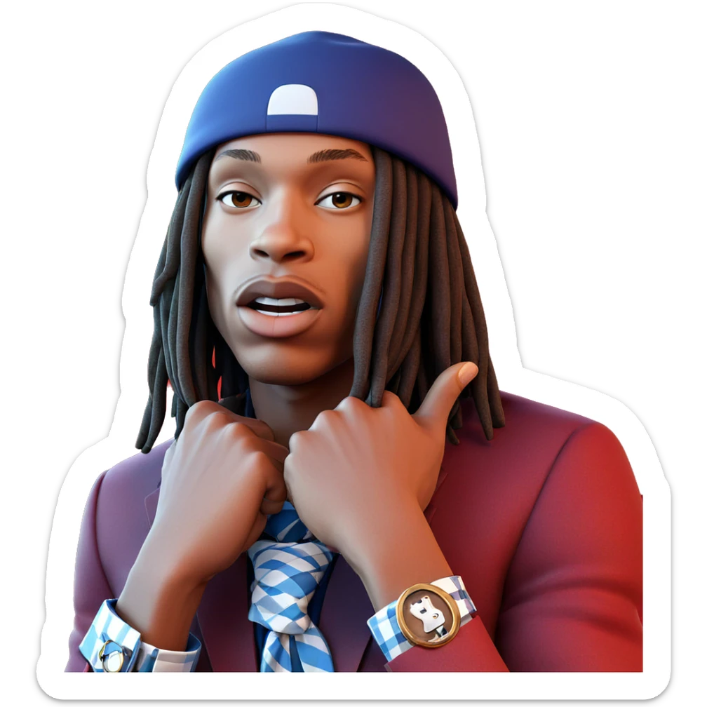 dapper boy in blue hat sticker