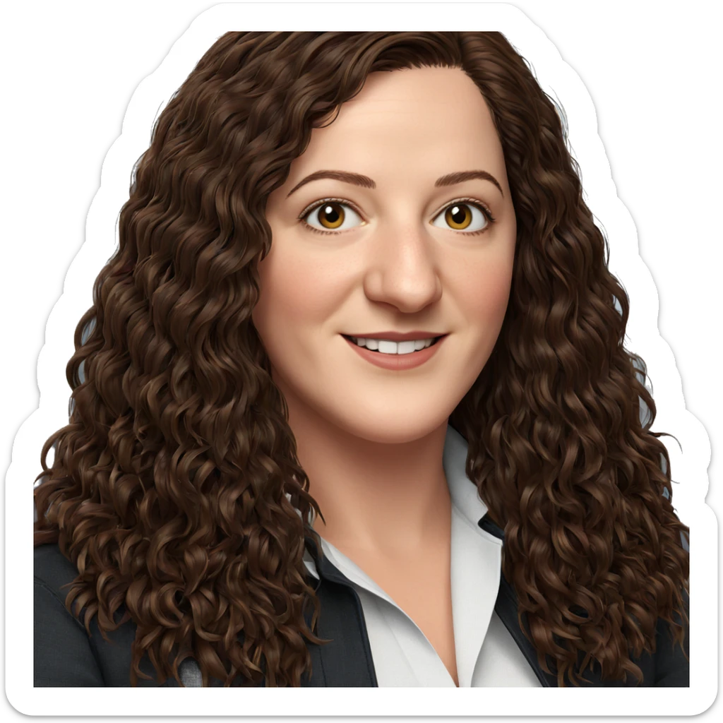 smiling girl with brown hair sticker