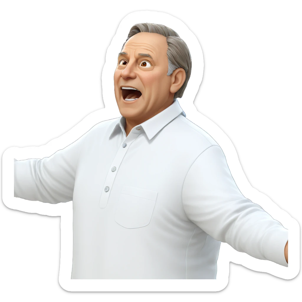 old man in white shirt sticker