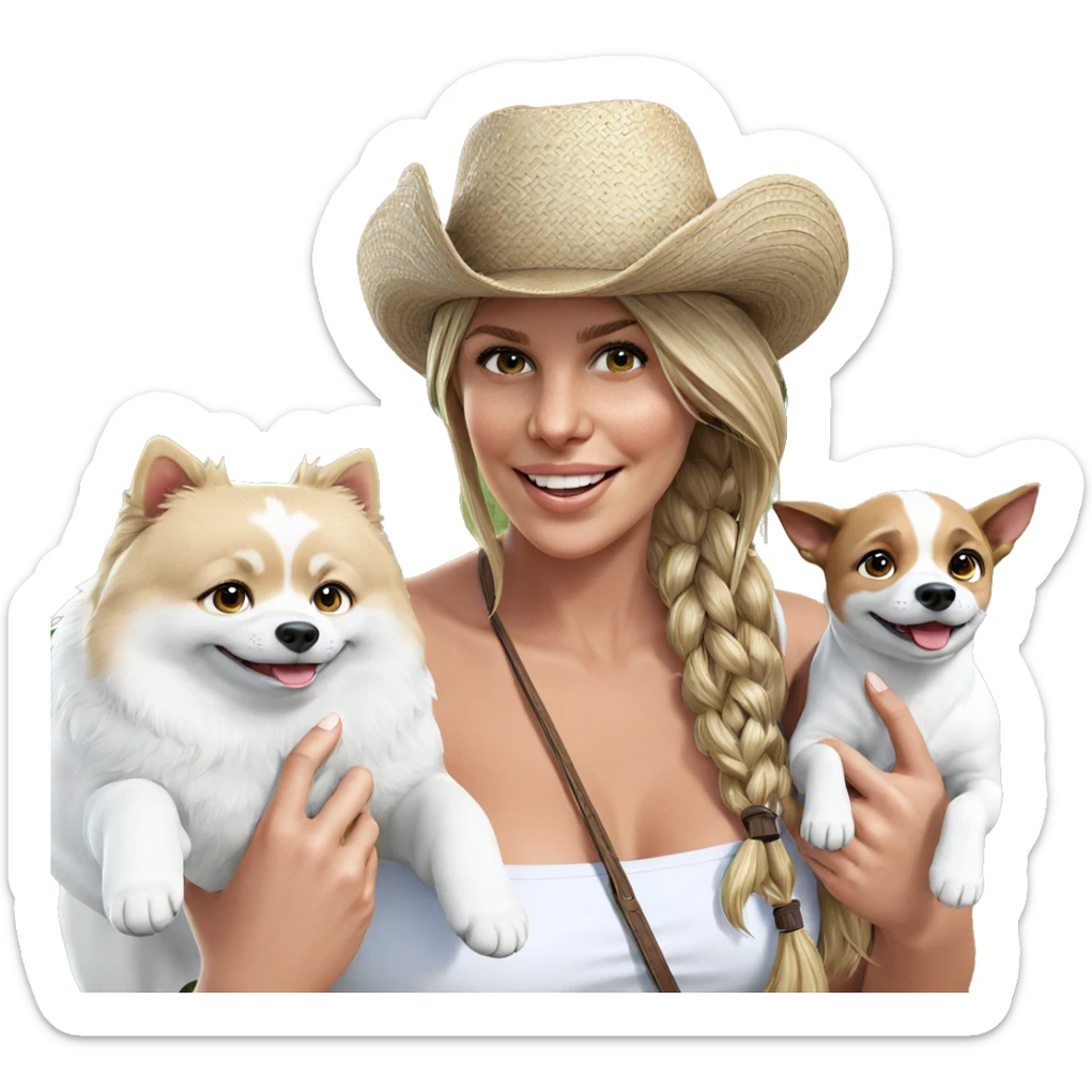 girl with dog outdoors smile sticker
