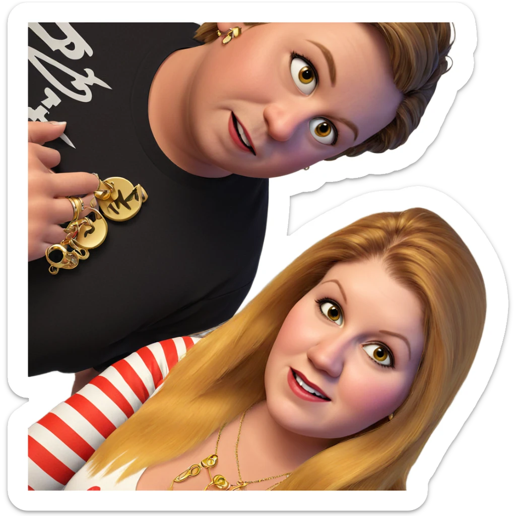 realistic jewelry parody model sticker