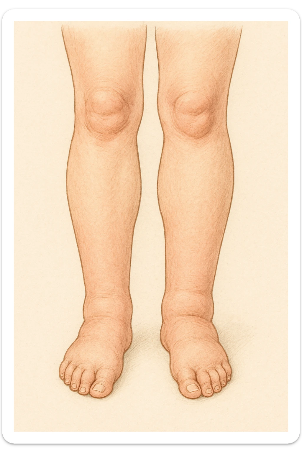 Donna con gonfiore sulle gambe sticker