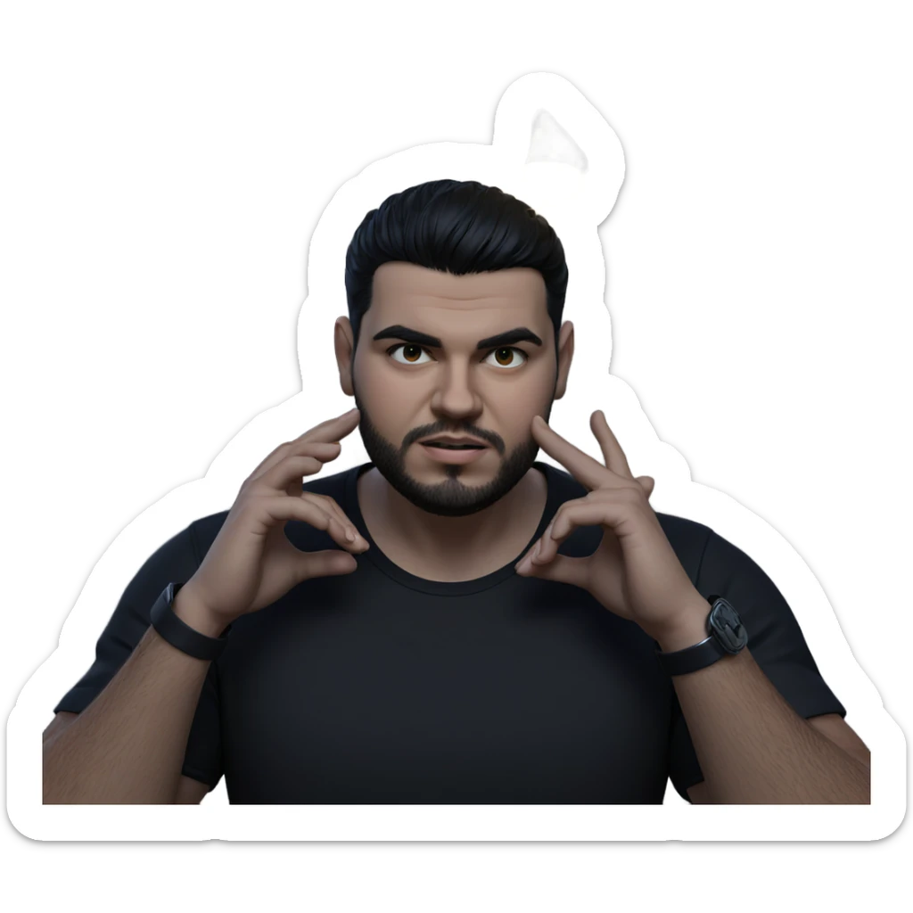 dark-haired boy in black shirt sticker