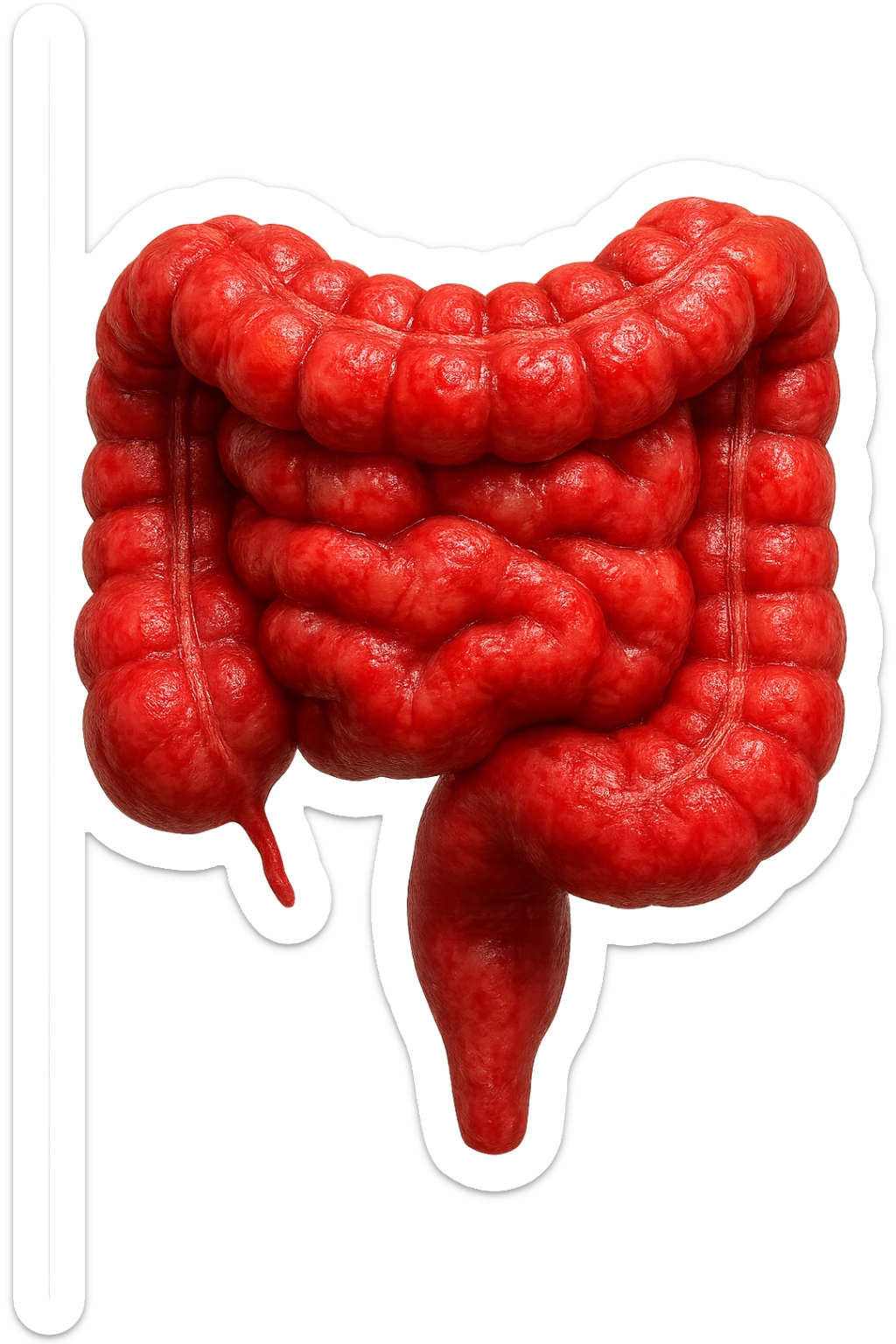 intestino infiammato iperrealistico 4k sticker