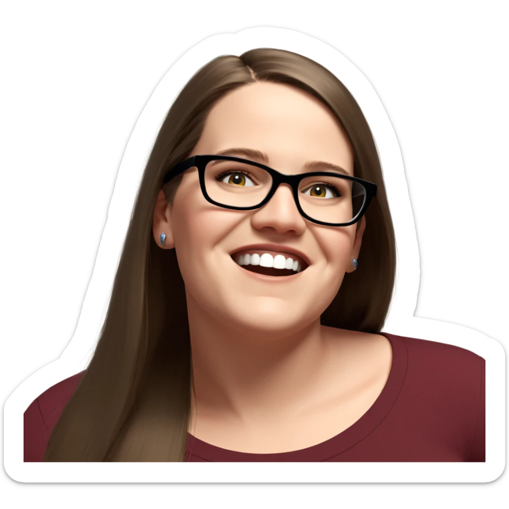 girl with boy in glasses sticker