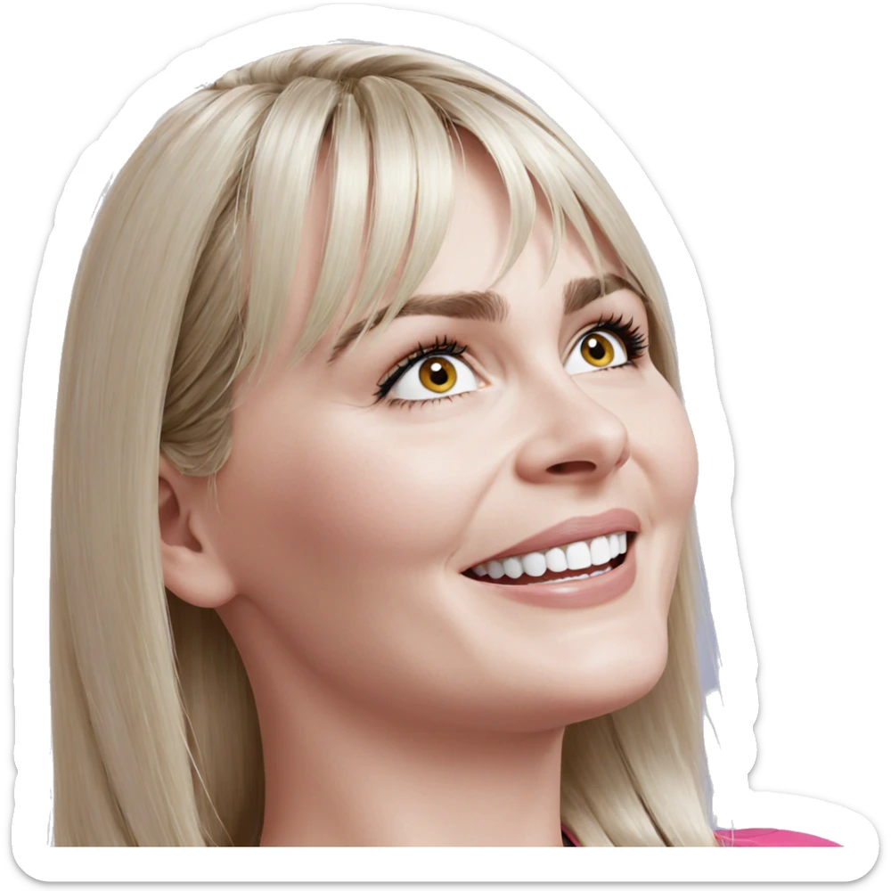portrait of a blonde girl sticker
