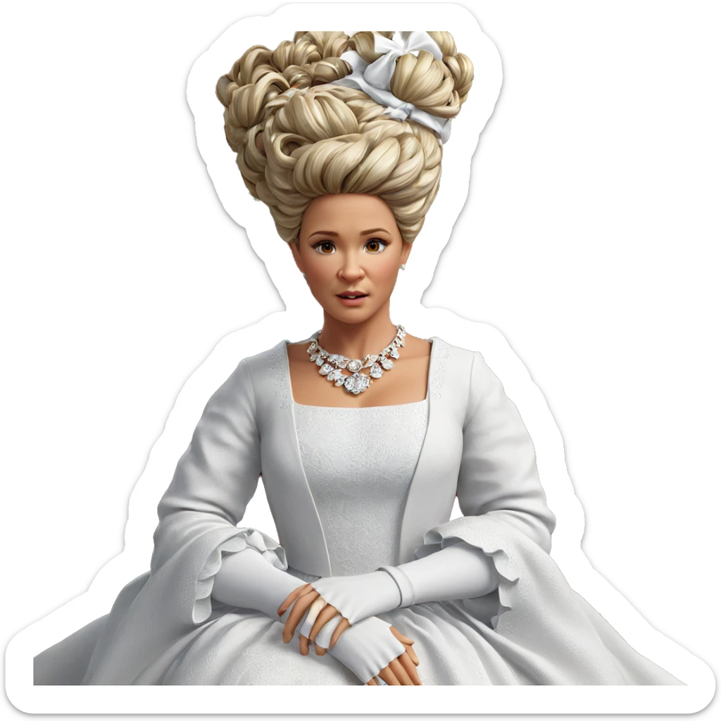 realistic girl in white dress sticker