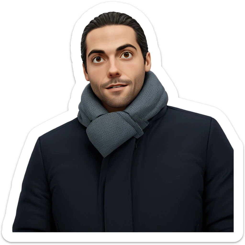 male in coat portrait sticker