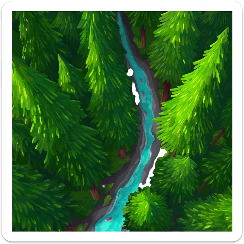 a top view of forest sticker