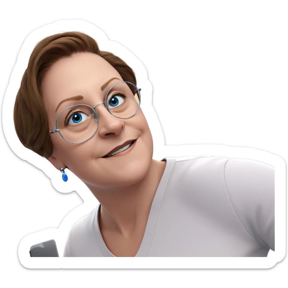 smiling girl with blue eyes sticker