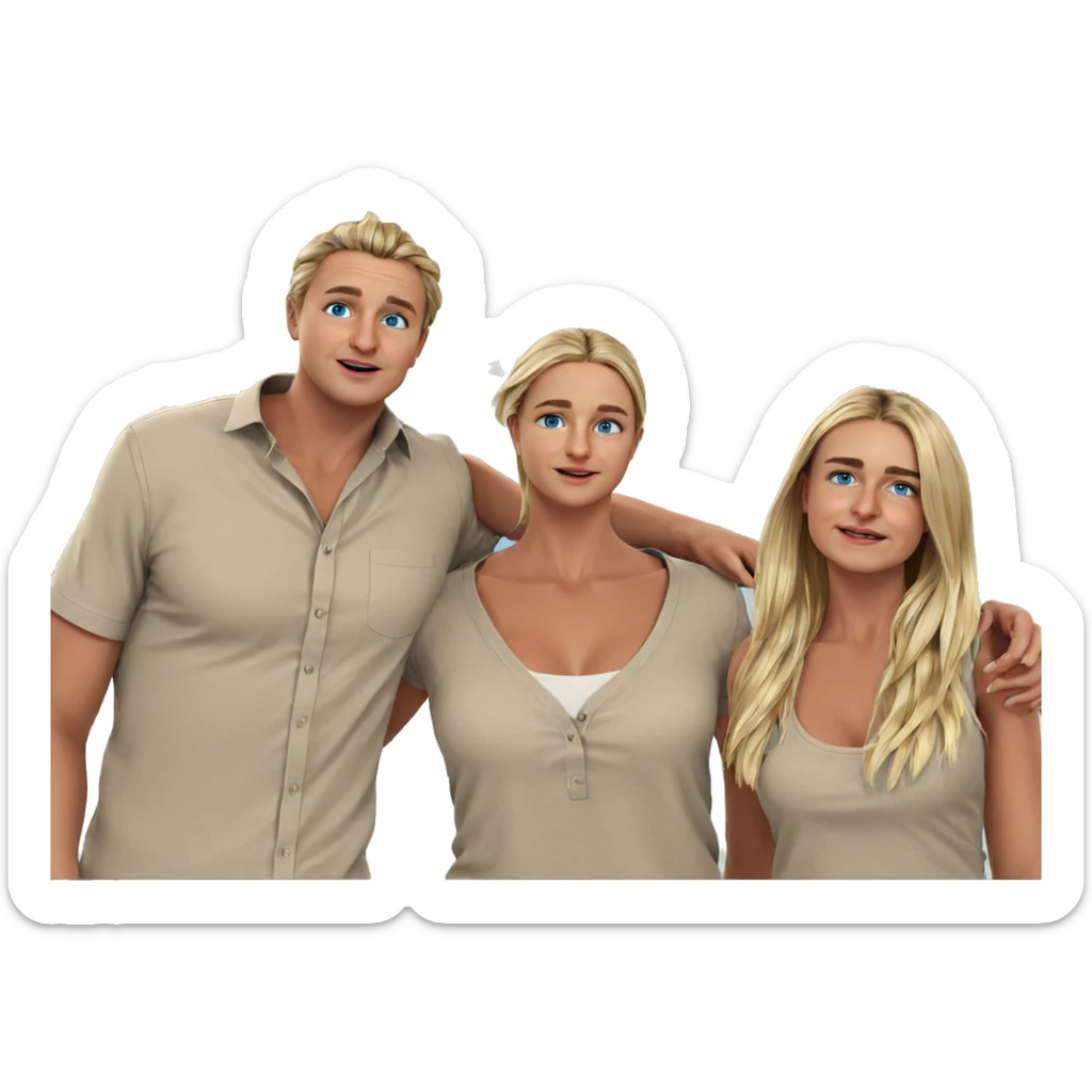 blonde girl with blue eyes sticker