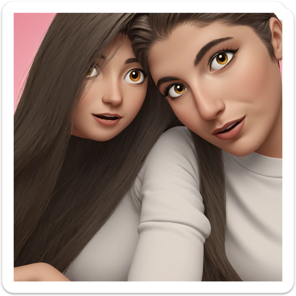 girls with long hair sticker