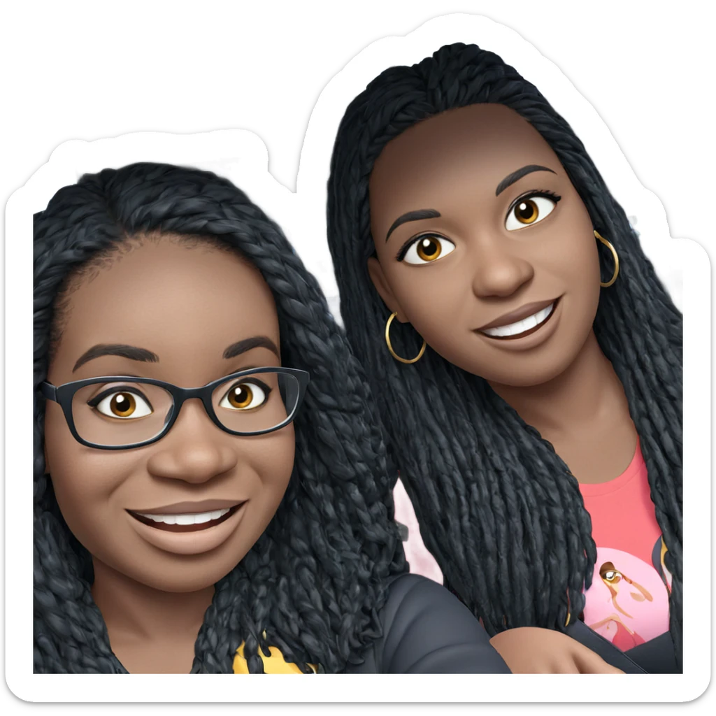 smiling girls in car sticker