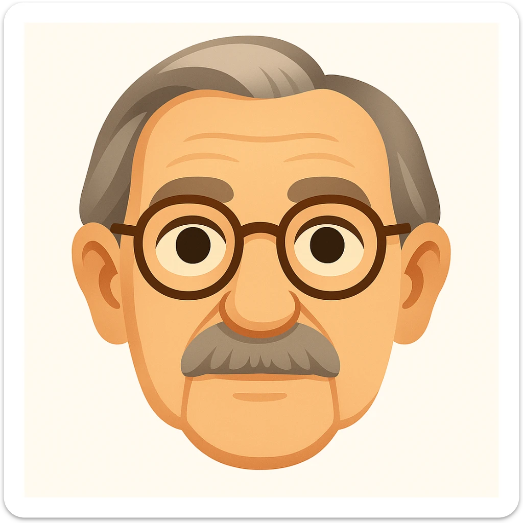 Reduce the number of freckles and age spots, and make the portrait less realistic and more stylized, keeping an emoji-like look and Hans Jonas resemblance. sticker