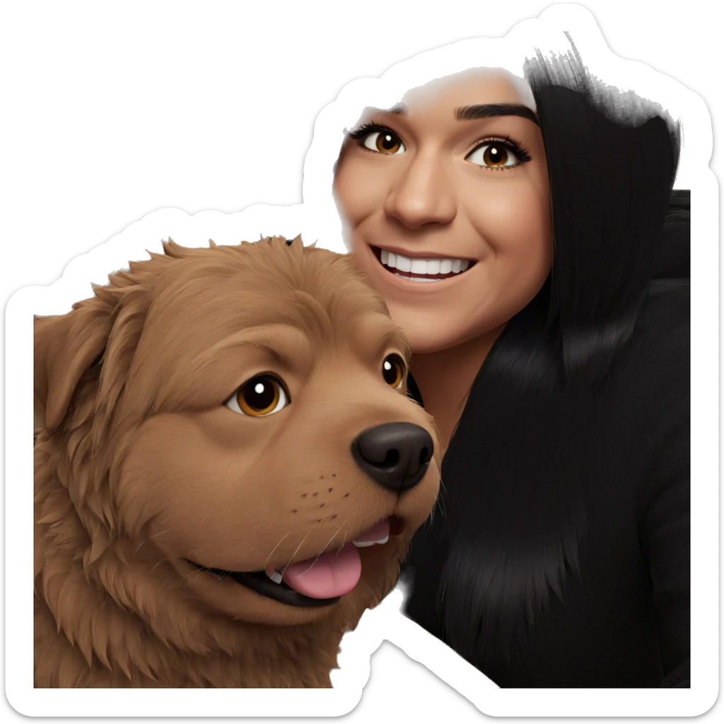 dog smiles at viewer sticker