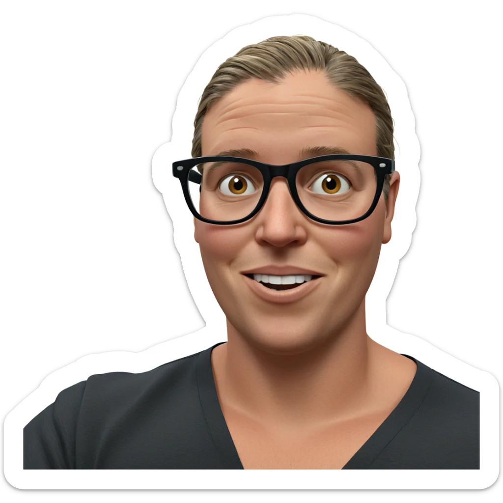 male portrait with glasses sticker