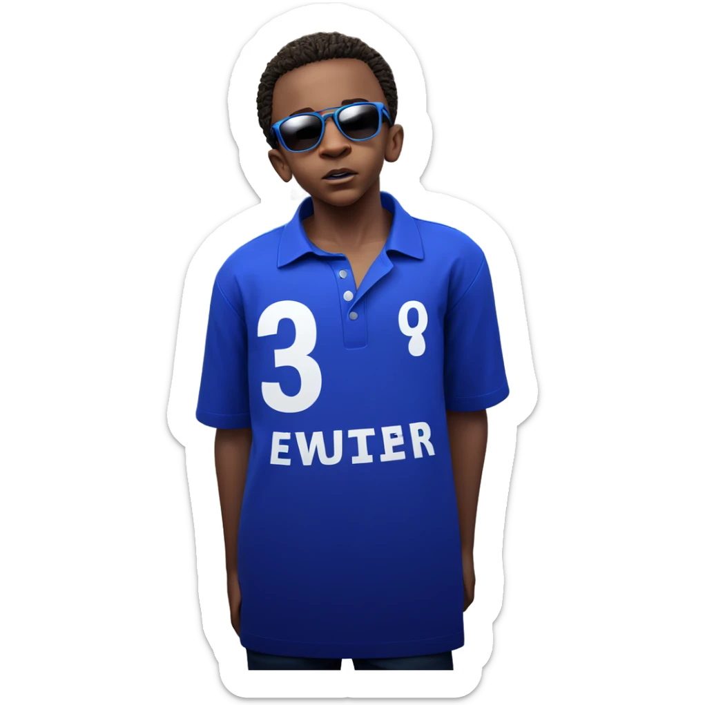 cool guy in blue shirt sticker