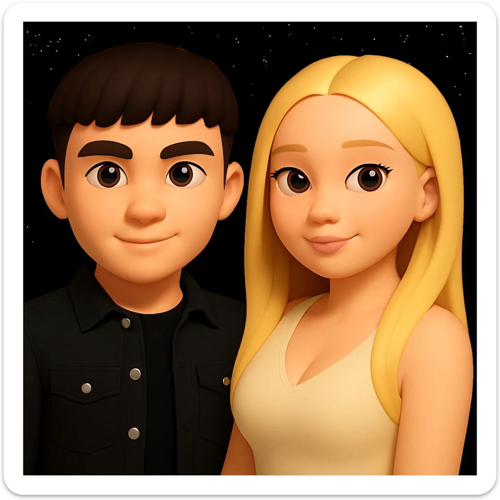 Make the upper body of the girl slightly more voluminous for a more balanced silhouette, while preserving the overall look and style of a 3D emoji. Maintain the 3D fluent emoji style with its characteristic smooth, rounded, and colorful appearance. sticker