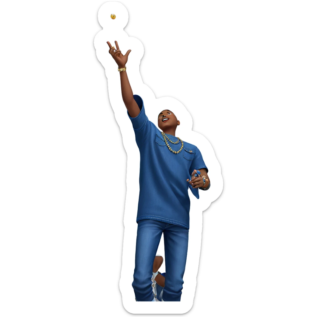 boy in denim with jewelry sticker