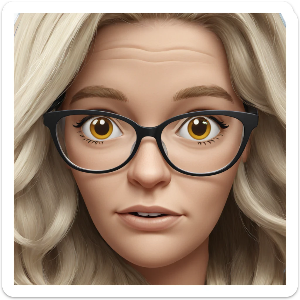 blonde girl with glasses portrait sticker