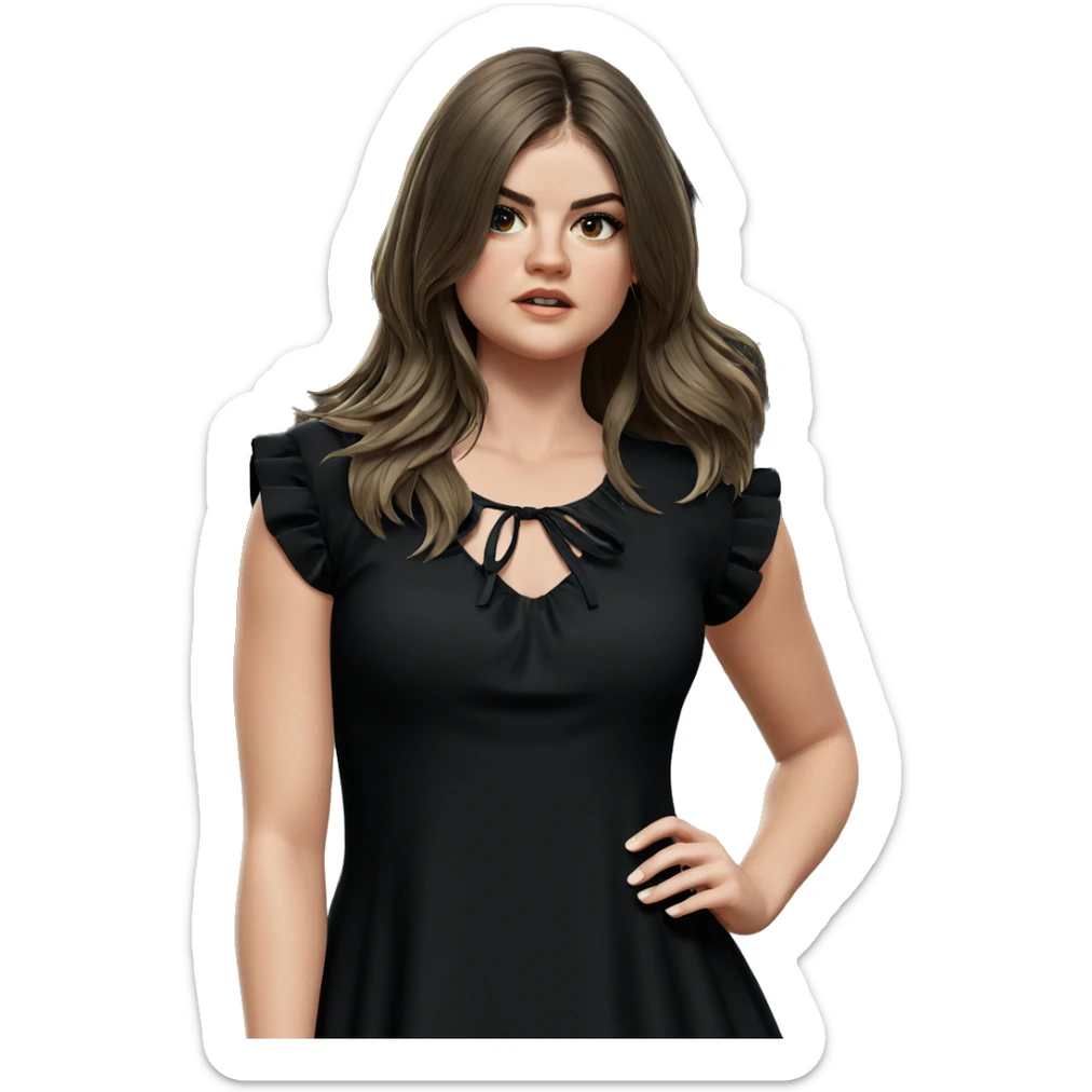 girl in dress by tree sticker
